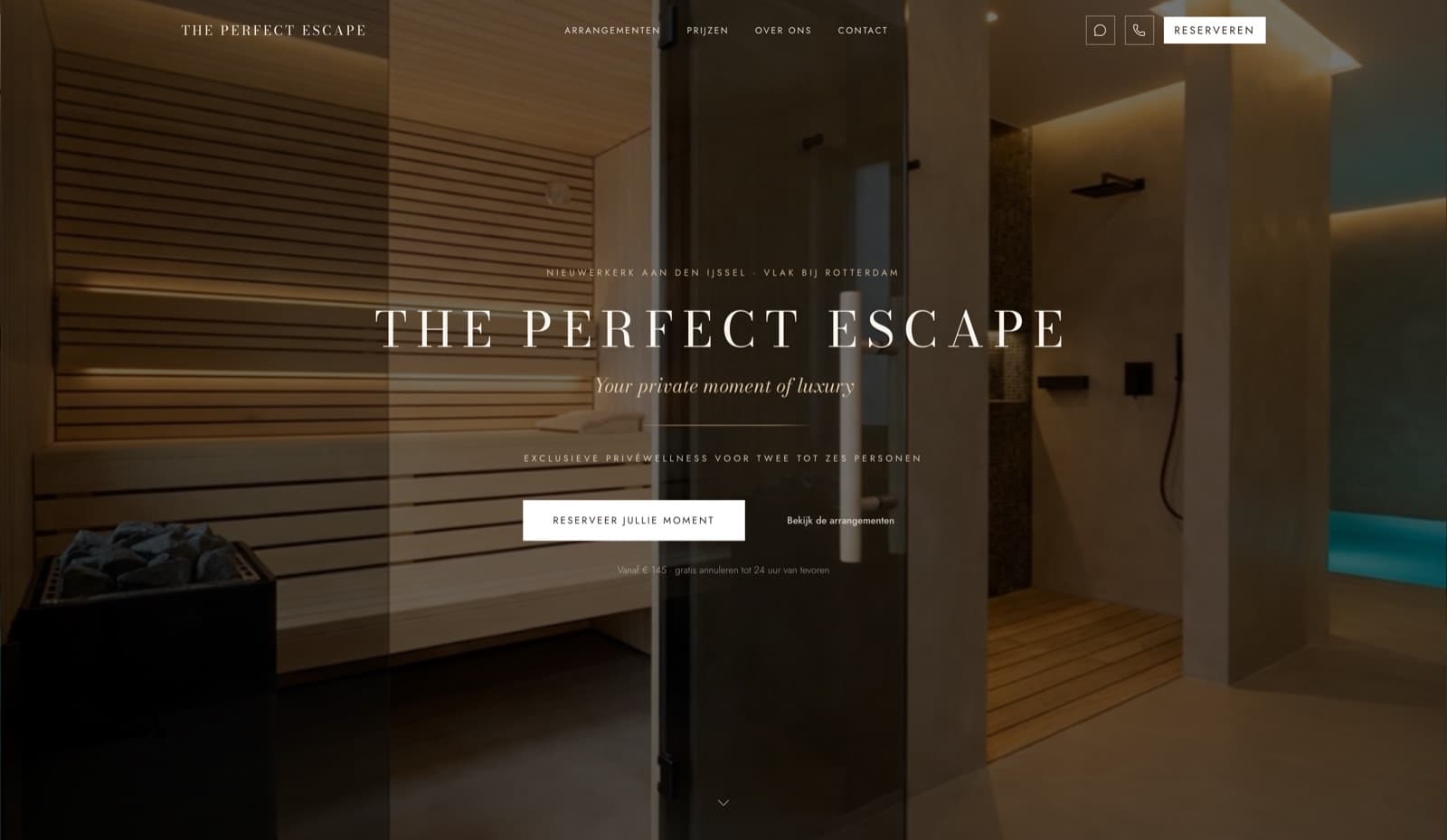 De website van The Perfect Escape
